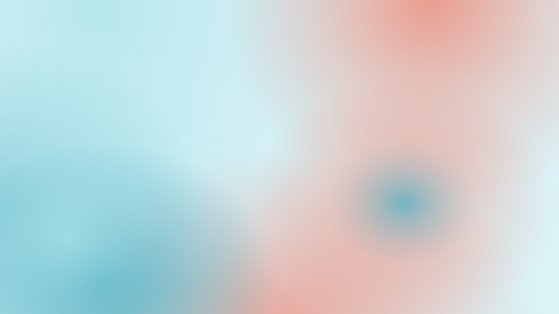 A 1920 by 1080 mesh gradient: cyan, pale blue and coral blending softly into one another with no hard edges.